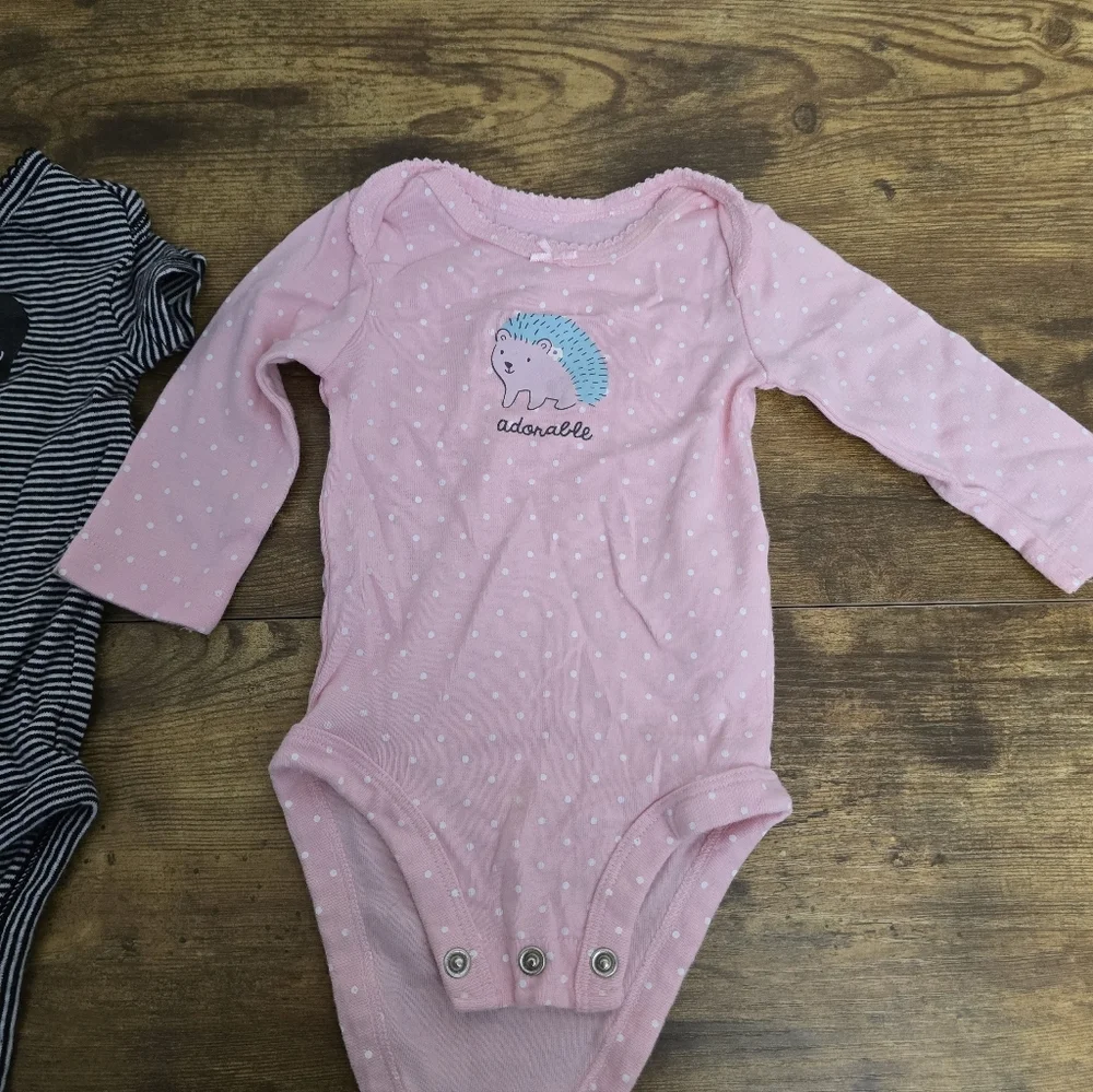 Carter's Baby Girls Size 3M Bodysuit Lot Of 3